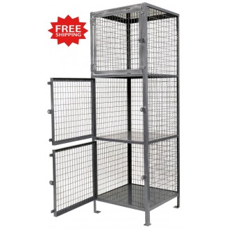 Three Shelf Storage Locker 75"H x 18"W x 18"D - FREE Shipping!